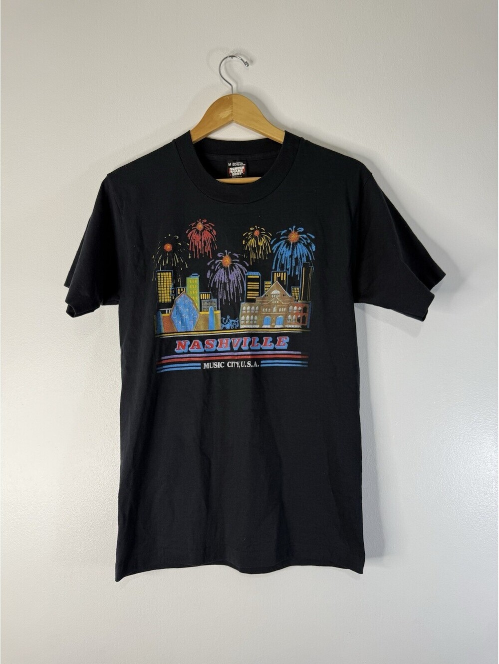 Nashville Tennessee Vintage 80s Graphic Shirt Size M Music Single Stitch USA
